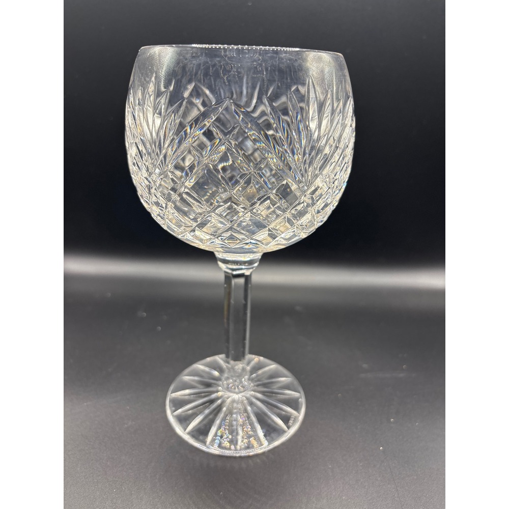 Vintage Crystal "Antrim" Balloon Wine Hock Glasses 8 Inch Signed